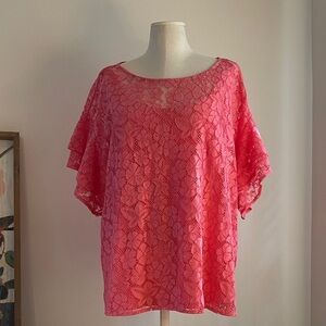 *NWOT* Ruby Rd WomanElegant Pink Lace Women Top